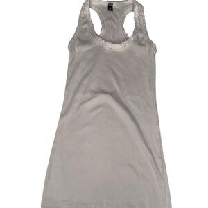 Venti6 Light Gray Sequin Trim Tank Top Size Small